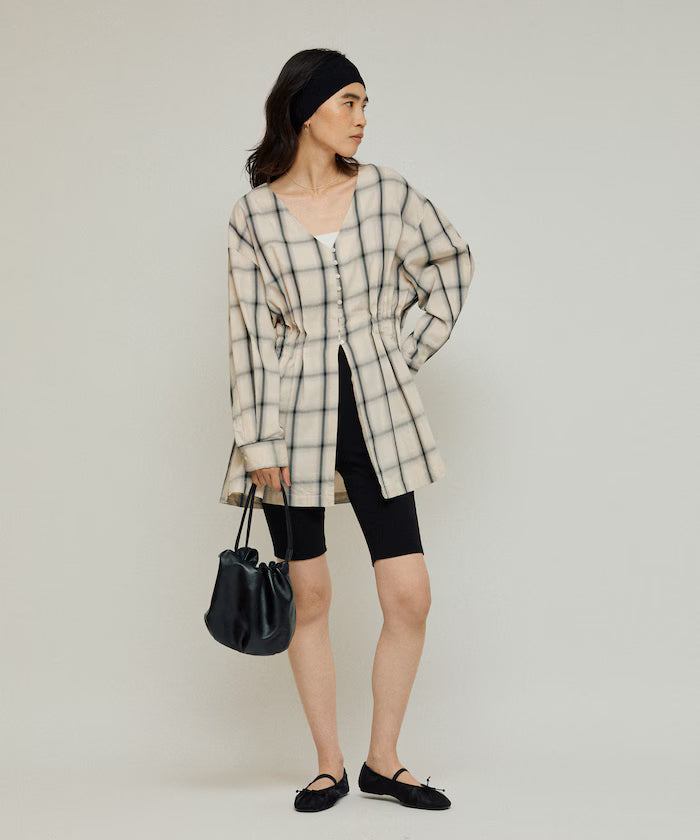 Ombre Check Tuck Shirt / Tunic