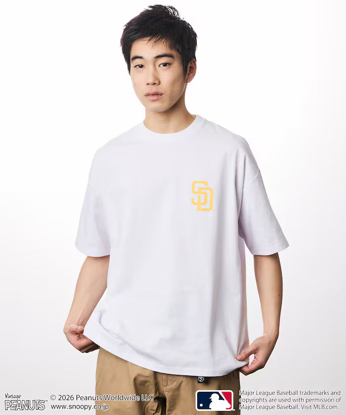 PEANUTS x MLB Exclusive Big Silhouette Back Print T-Shirt / PADRES 【Limited Edition】
