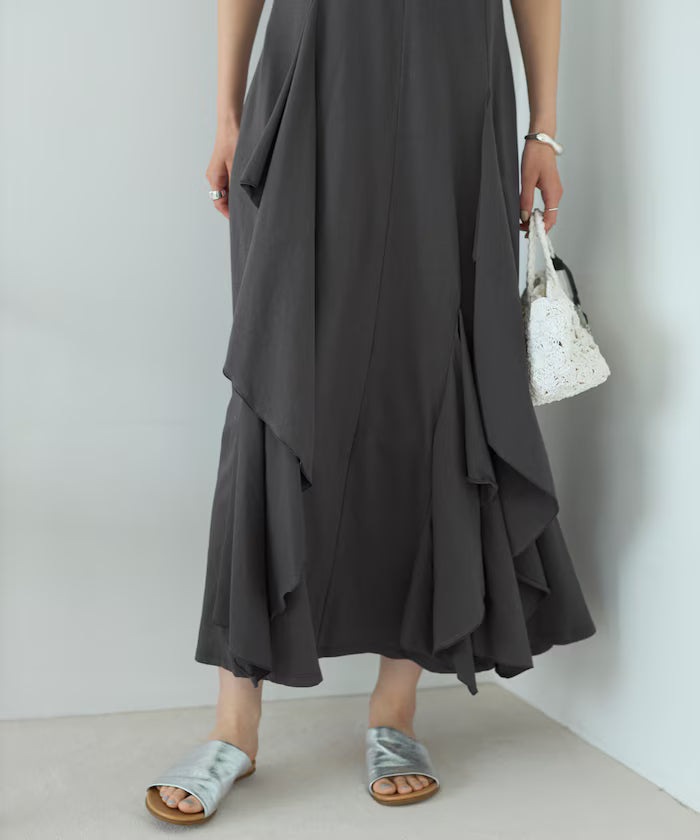 Organic Cotton Draped Flare Dress