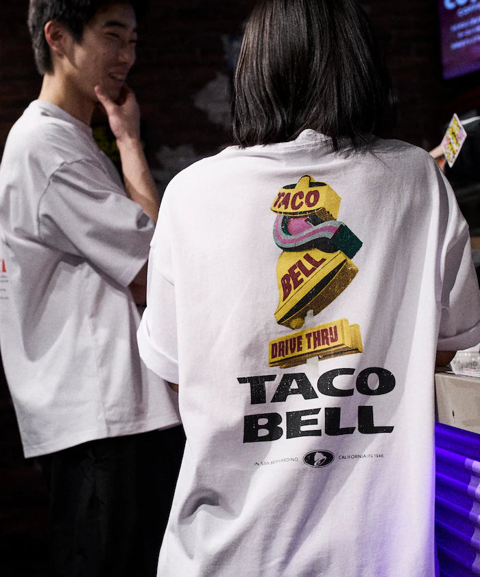 Limited Edition TACOBELL×FREAK'S STORE Exclusive Big Silhouette Back Print Crew Neck T-Shirt - White