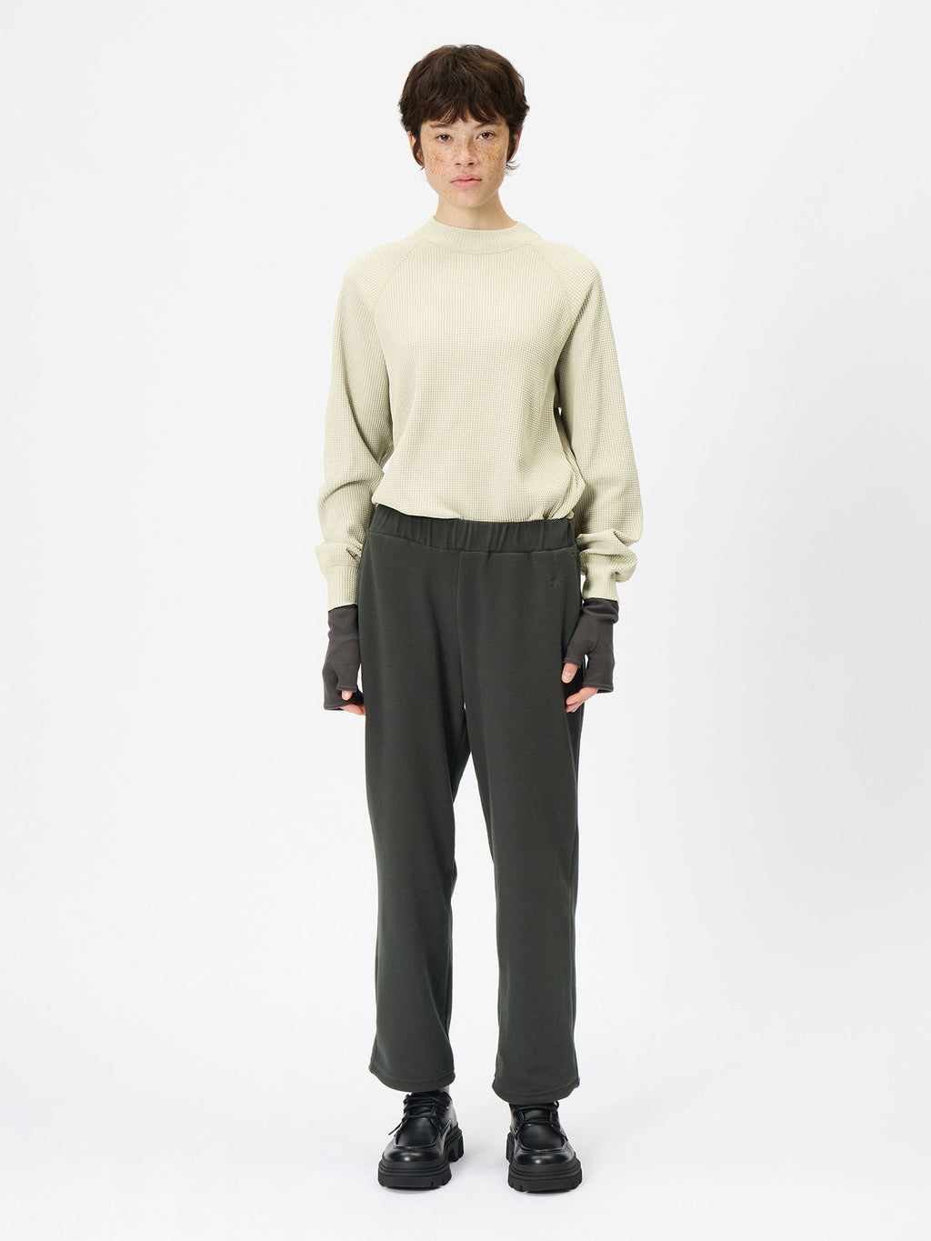 Waffle Light Mock Neck Long Sleeve T-shirt (Women's)