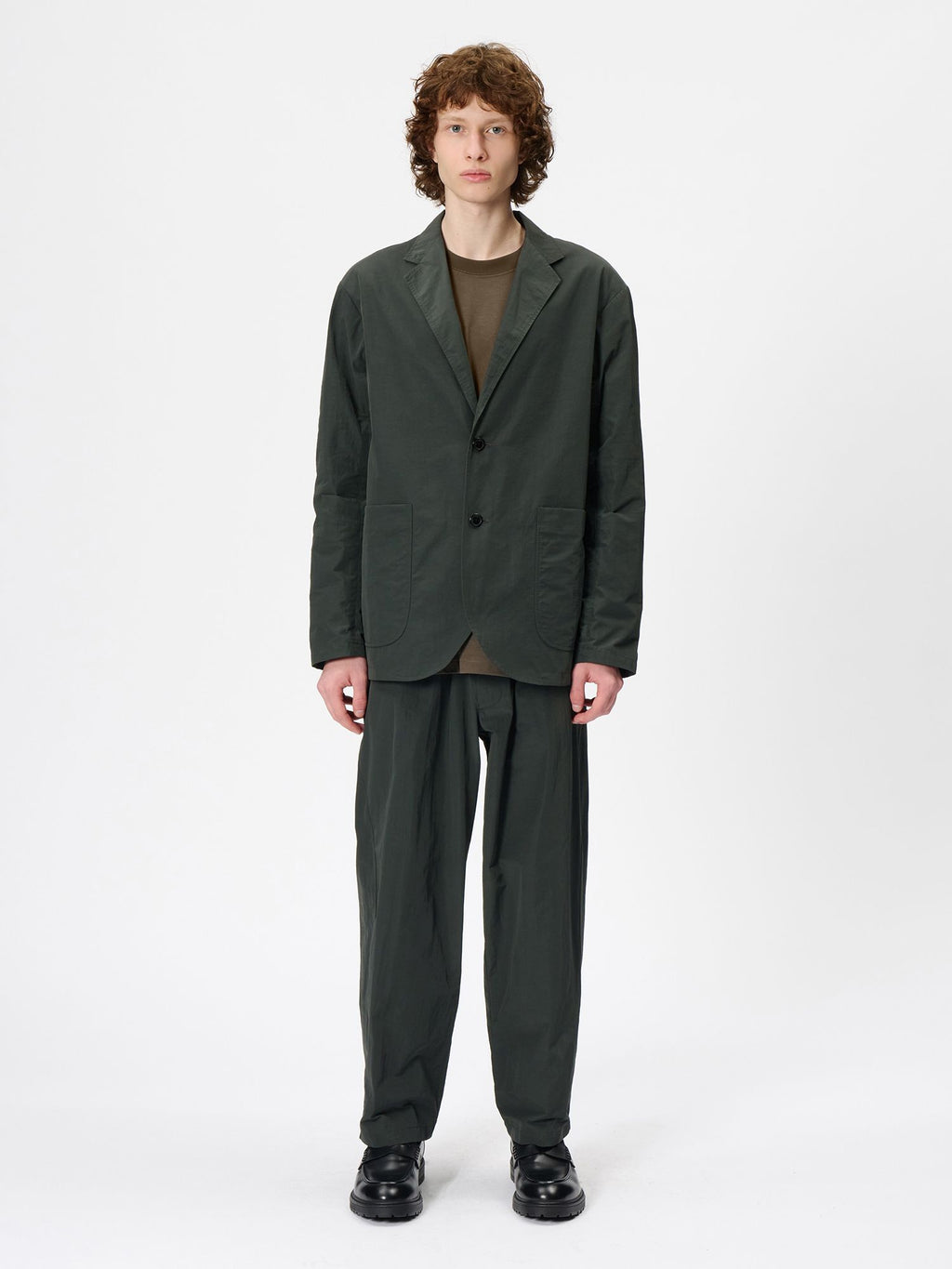 Relaxed Nylon Two-Button Jacket (Unisex)