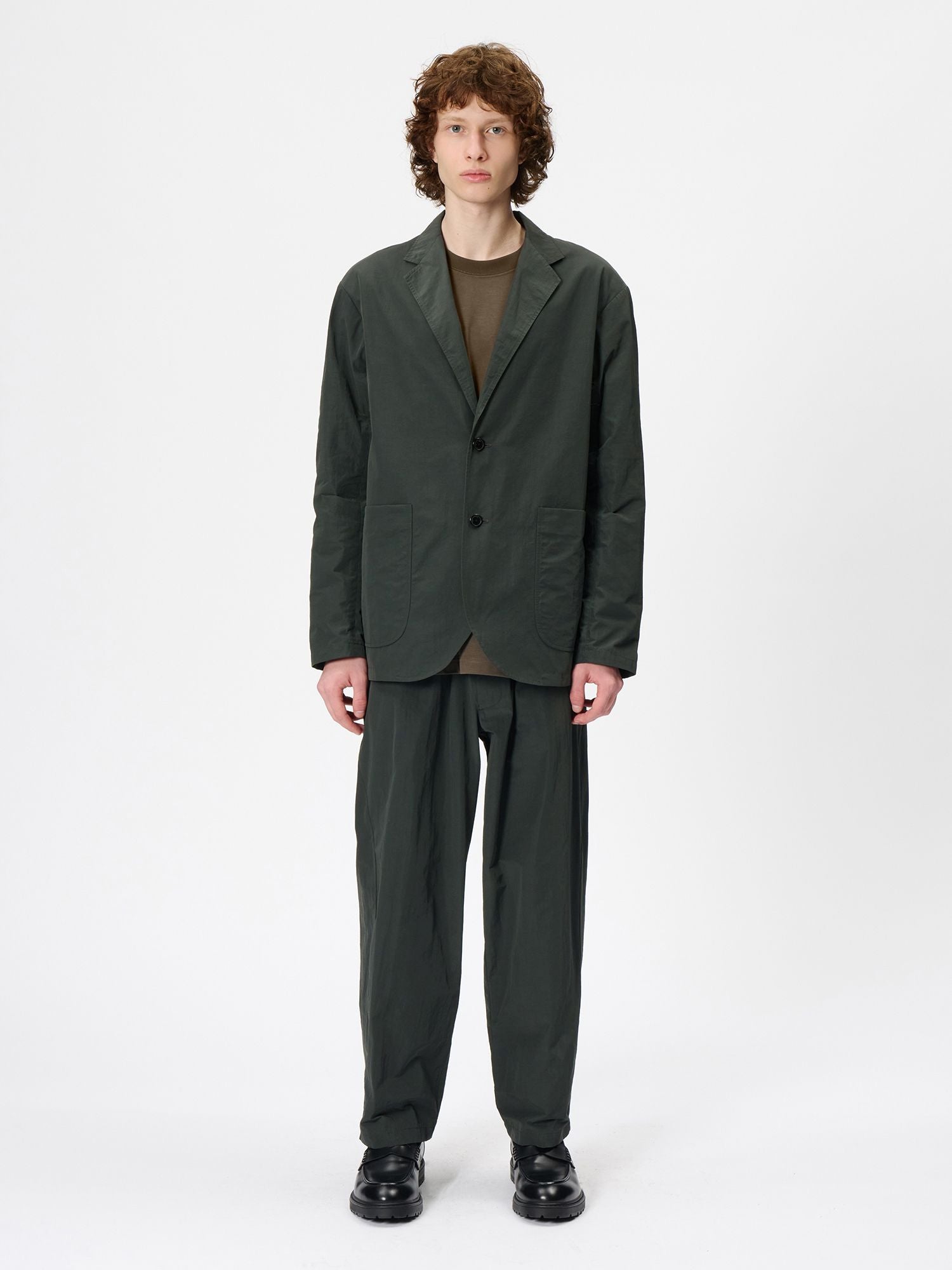 Relaxed Nylon Two-Button Jacket (Unisex)