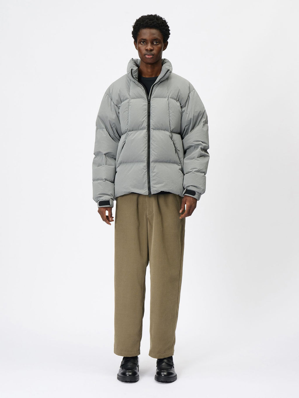 Dope Dyed Ripple Nylon Down Jacket (Unisex)