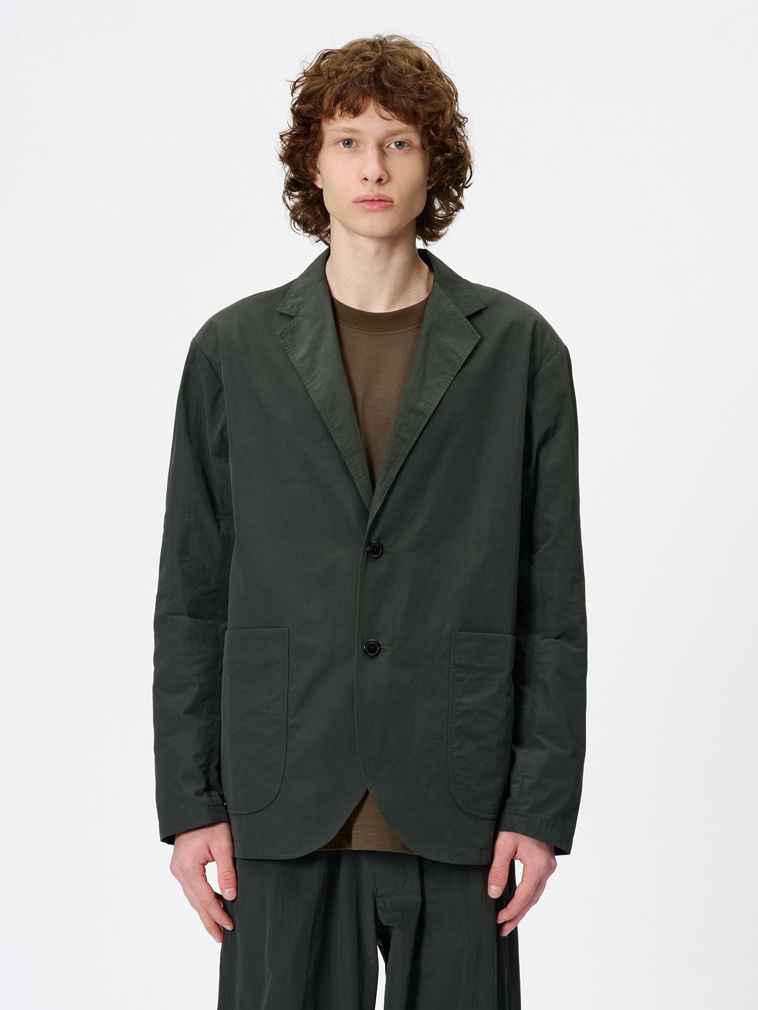 Relaxed Nylon Two-Button Jacket (Unisex)