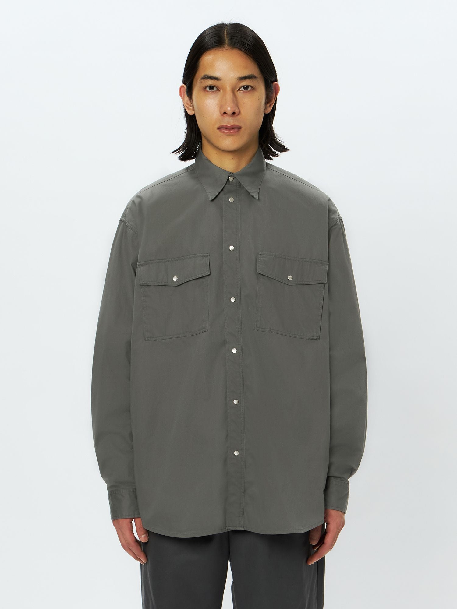Long Sleeve Box Steady Chino Shirt (Unisex)