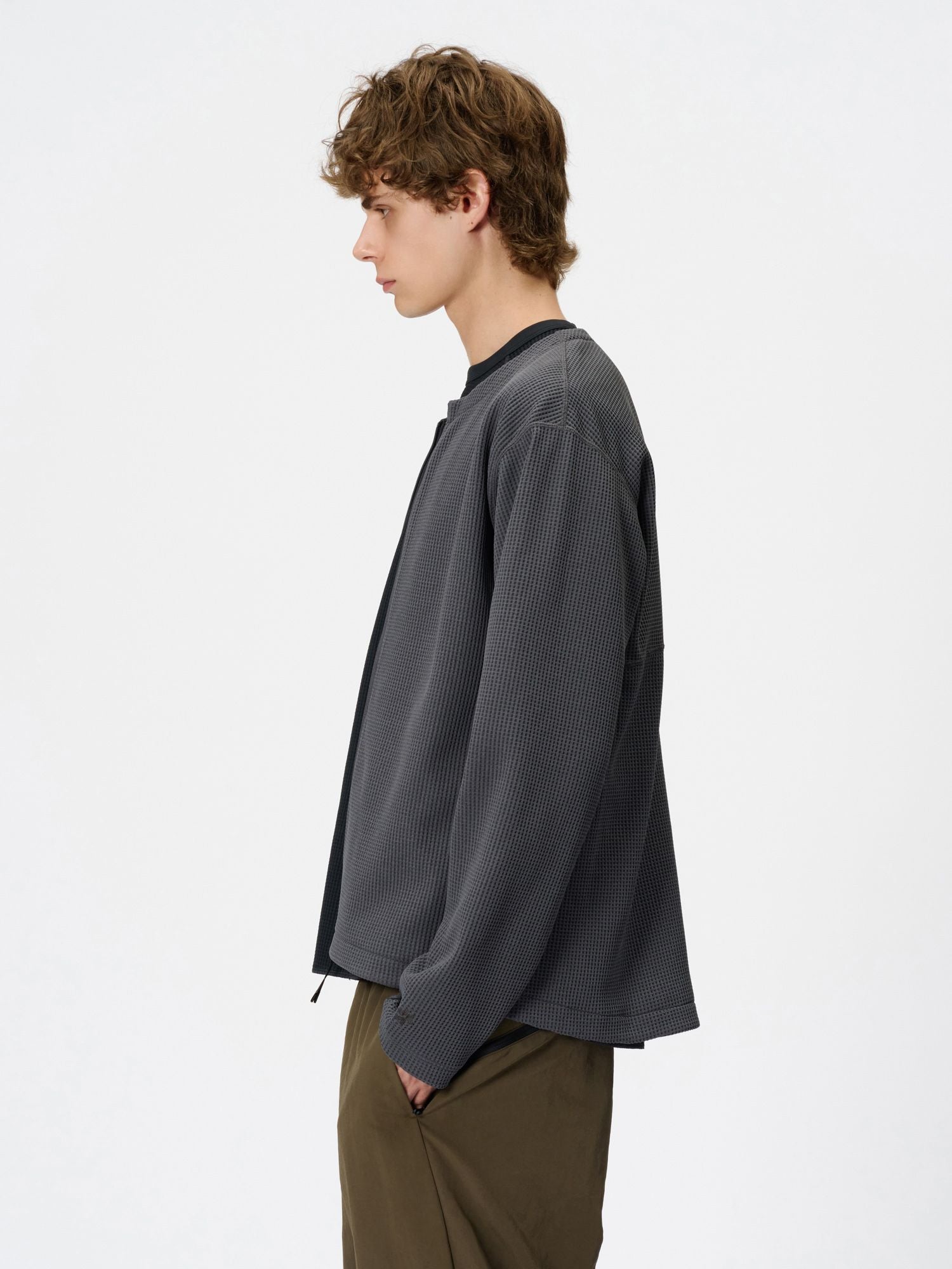 Waffle Light Zip Cardigan (Unisex)