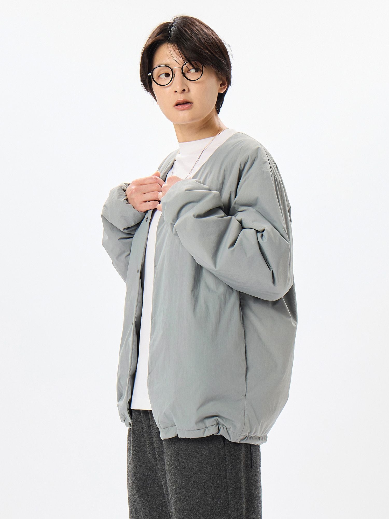 Ice Village / Padded No Collar Jacket (Unisex)