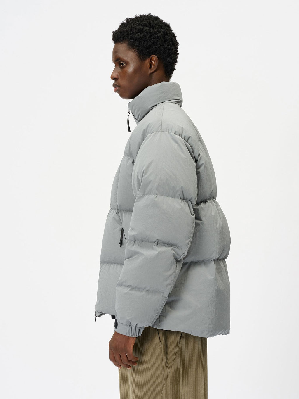 Dope Dyed Ripple Nylon Down Jacket (Unisex)