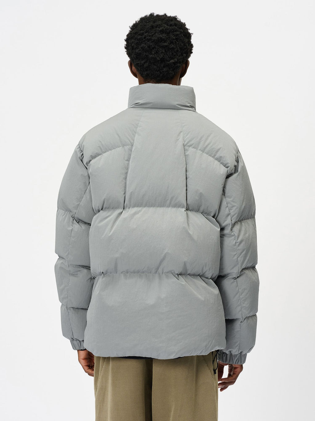 Dope Dyed Ripple Nylon Down Jacket (Unisex)