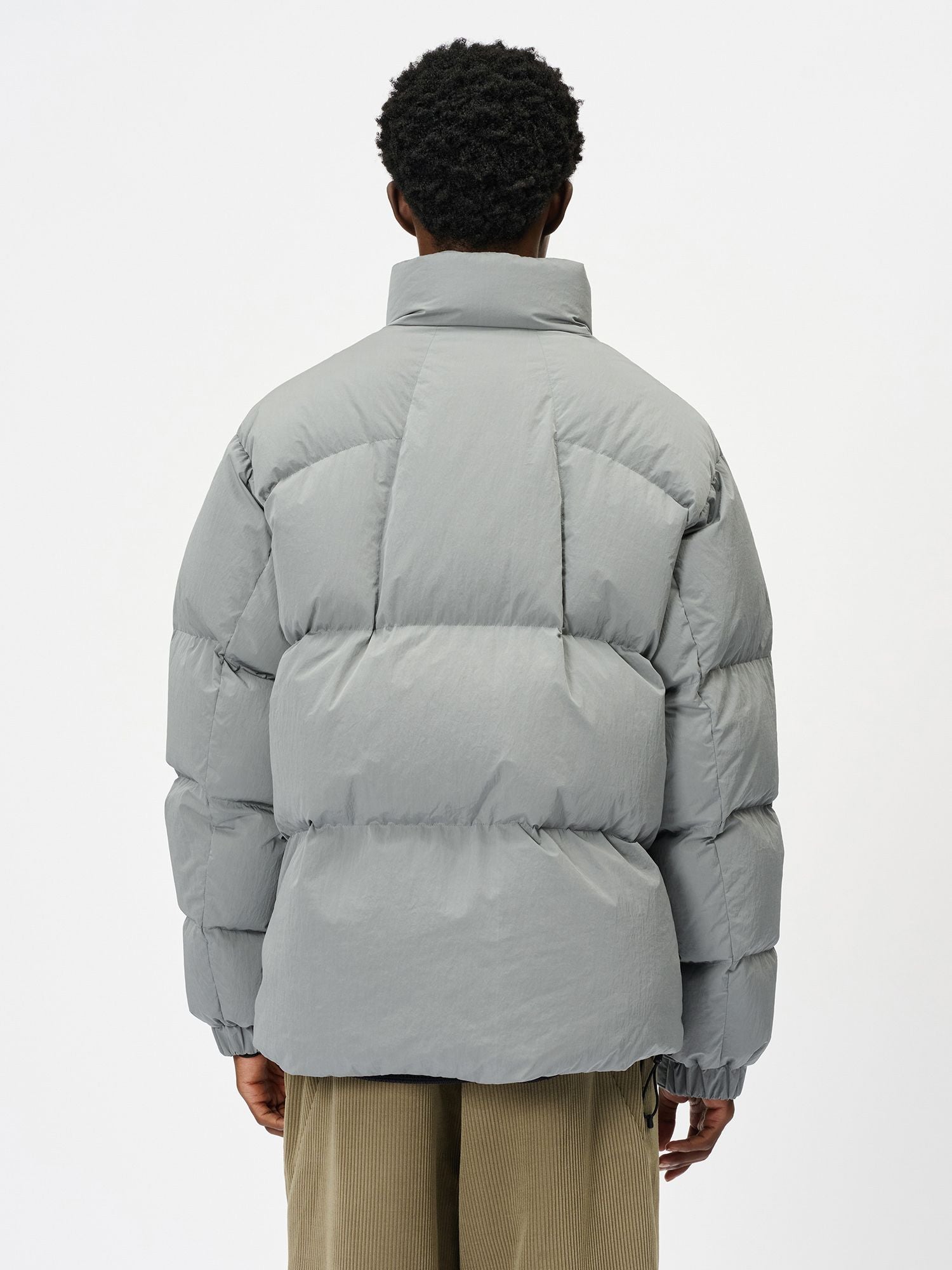 Dope Dyed Ripple Nylon Down Jacket (Unisex)