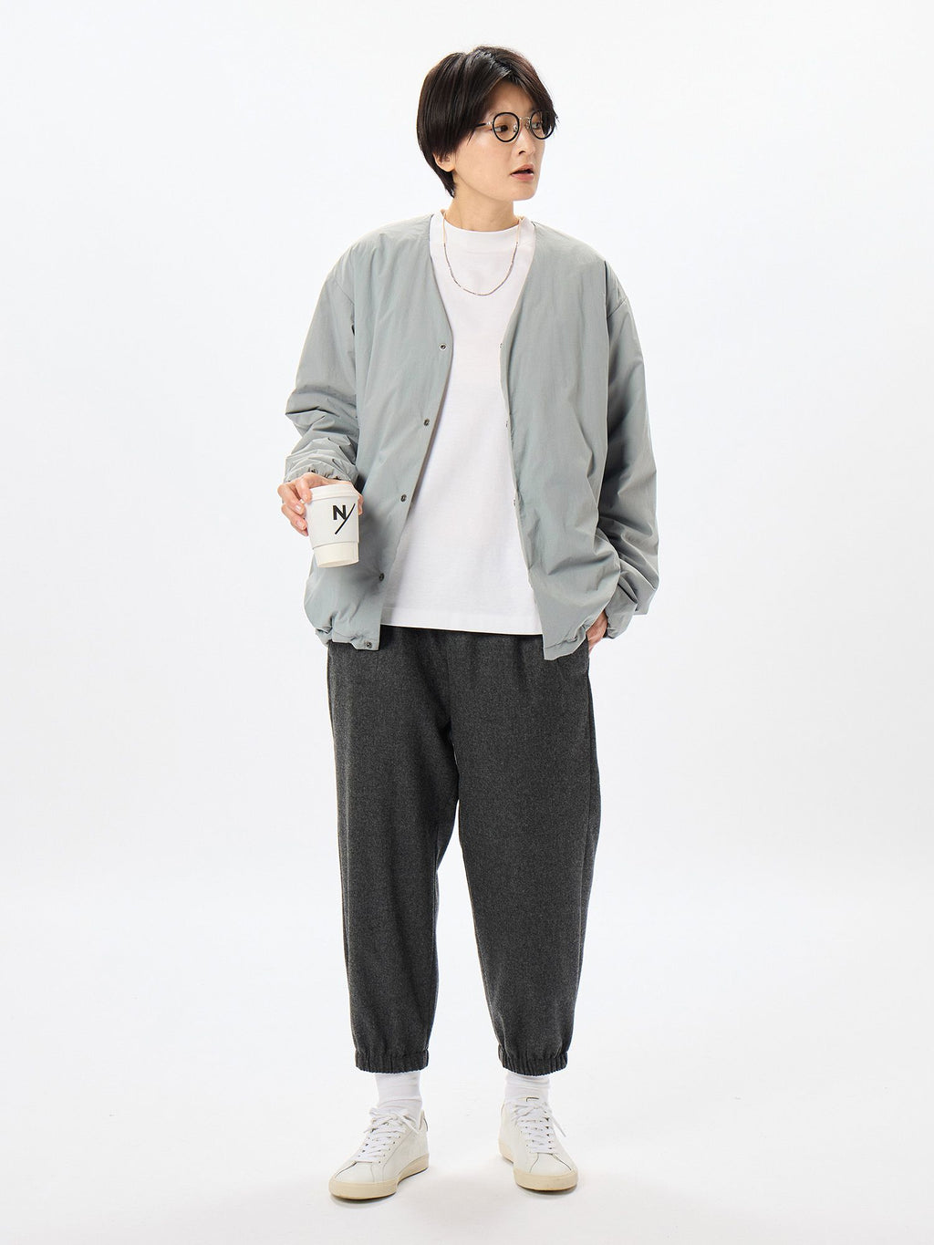 Ice Village / Padded No Collar Jacket (Unisex)