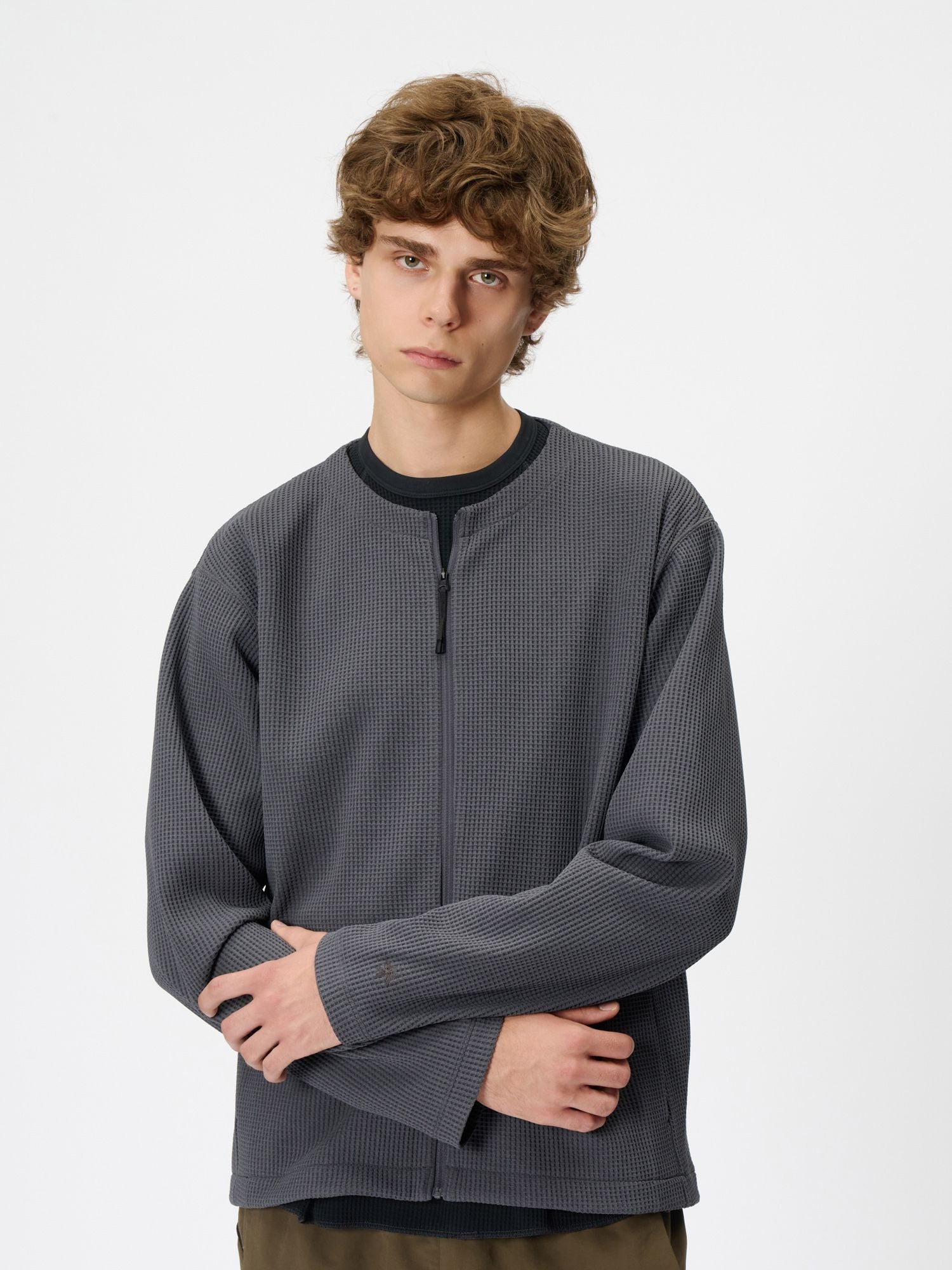 Waffle Light Zip Cardigan (Unisex)