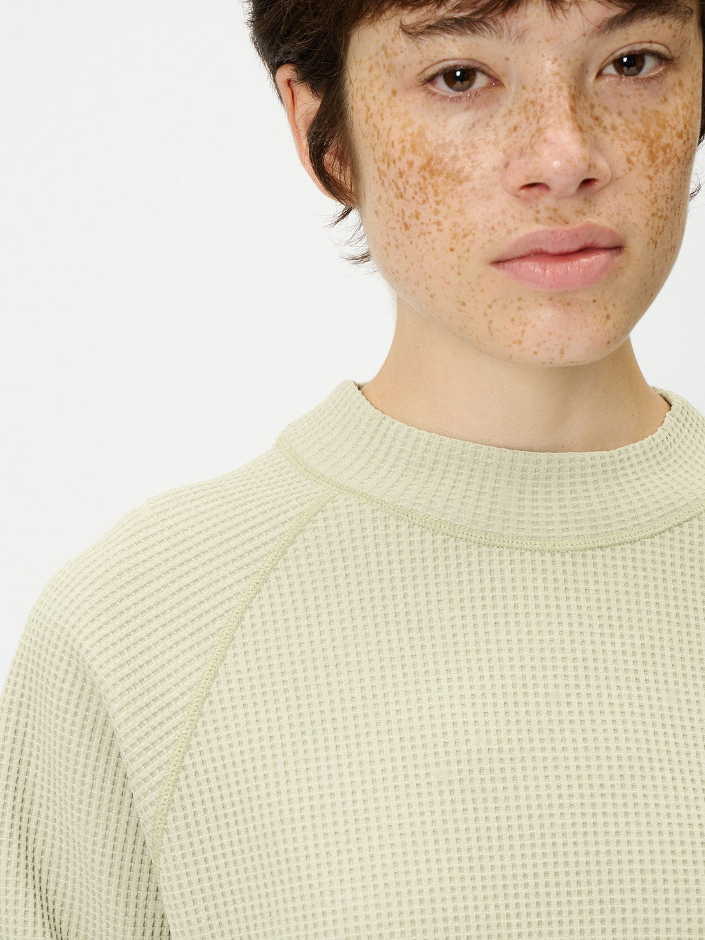 Waffle Light Mock Neck Long Sleeve T-shirt (Women's)