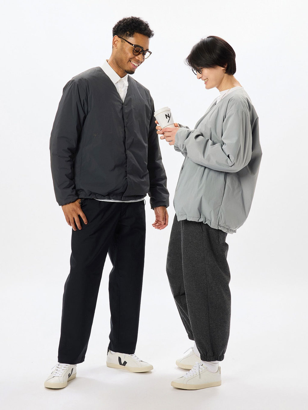 Ice Village / Padded No Collar Jacket (Unisex)