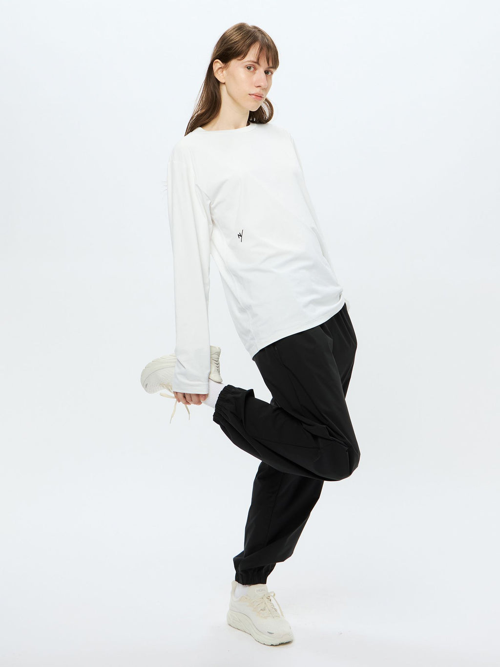 Hae Long Sleeve Small Logo Crew (Unisex)