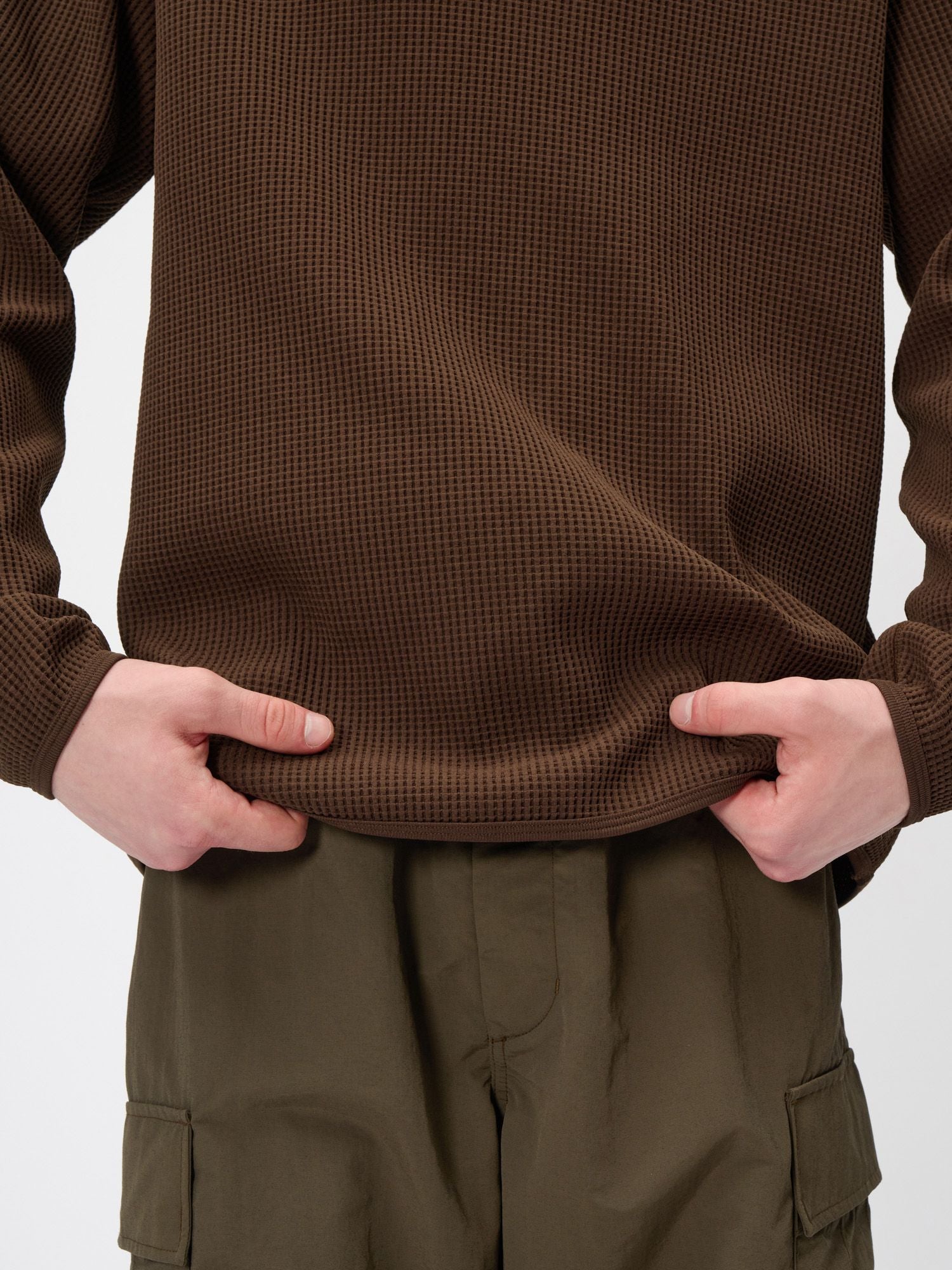 Waffle Light Long Sleeve Hoodie (Unisex)