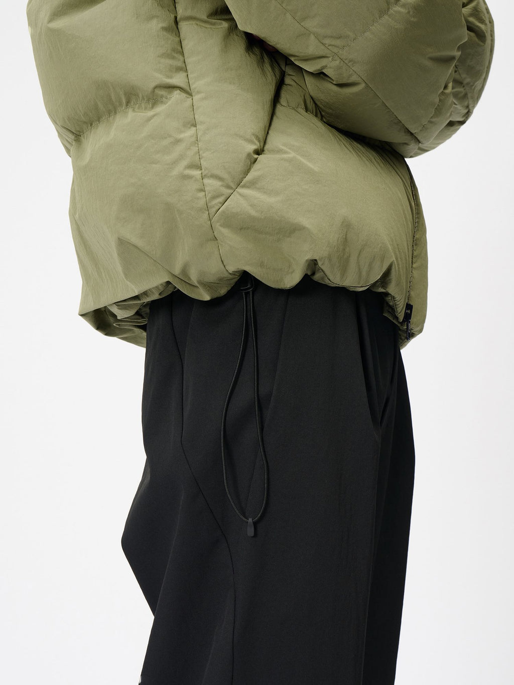 Dope Dyed Ripple Nylon Down Jacket (Ladies)