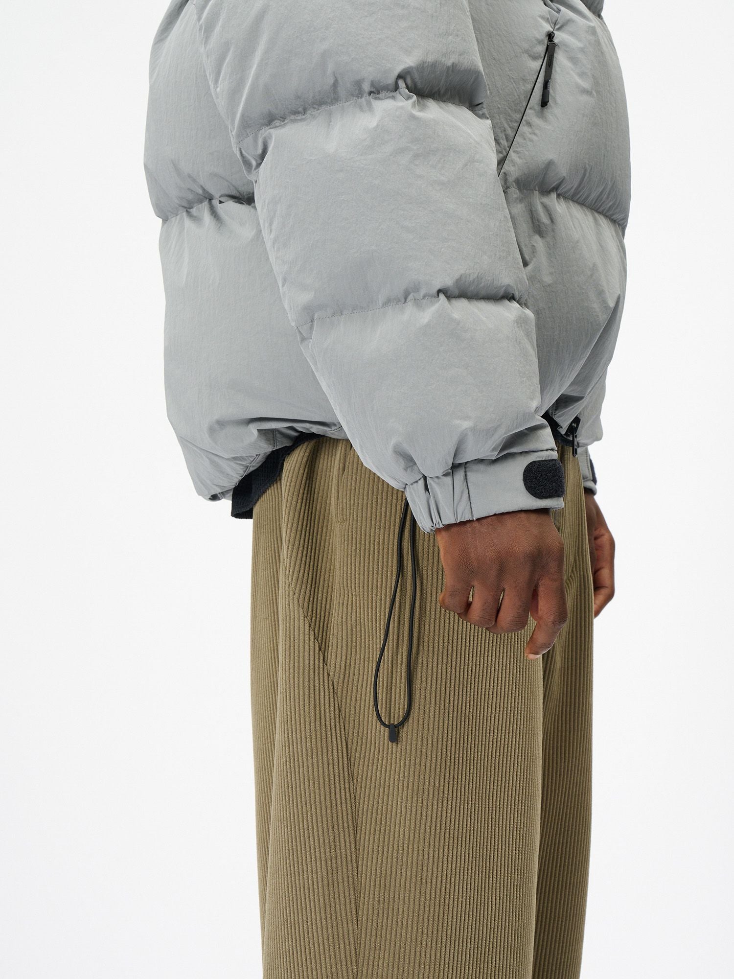 Dope Dyed Ripple Nylon Down Jacket (Unisex)