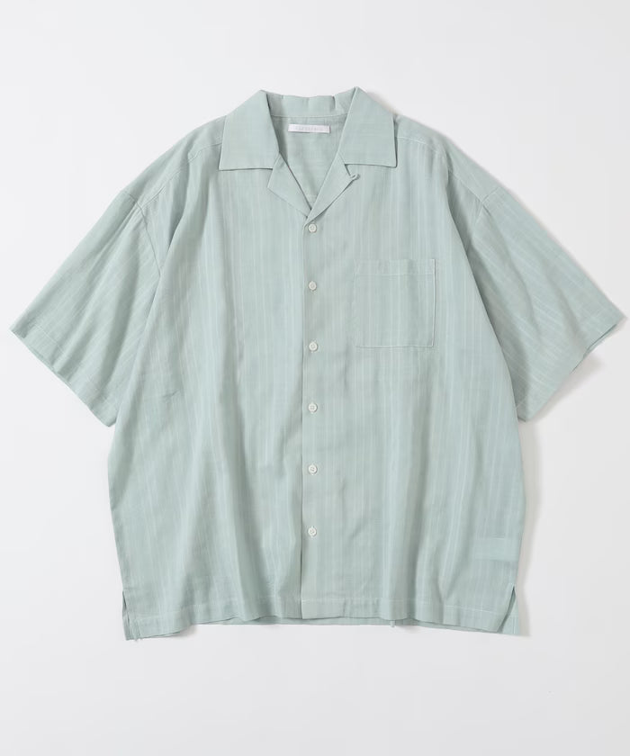 Dobby Weave Short Sleeve Open Collar Shirt / Big Silhouette