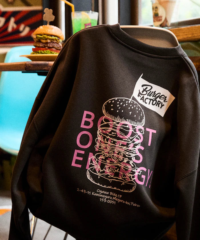 Burger Factory x FREAK'S STORE / Burger Factory Limited Edition Big Silhouette Back Print Crew Neck Sweatshirt [Limited Release]