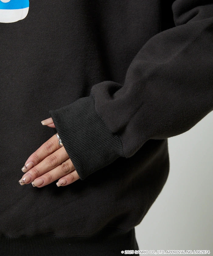 "HELLO KITTY/Hello Kitty" glasses college-style sweatshirt limited edition