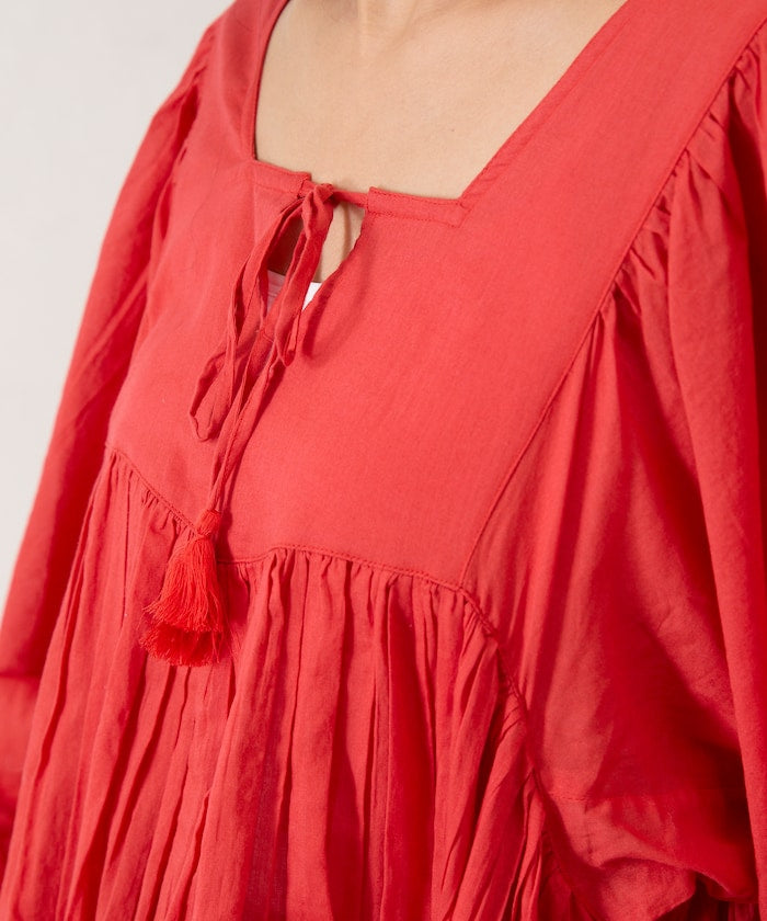 India Square Neck Frilled Dress