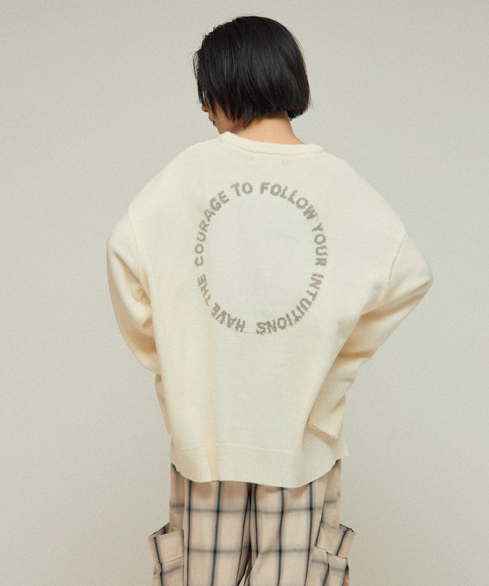 Sweat-like Lettered Knit / Jacquard Knit