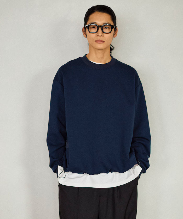 <New Color Added> Side Pocket Spindle Cardboard Crew Neck Sweatshirt