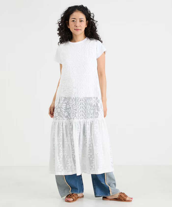 2WAY Lace Tiered Sleeveless Dress
