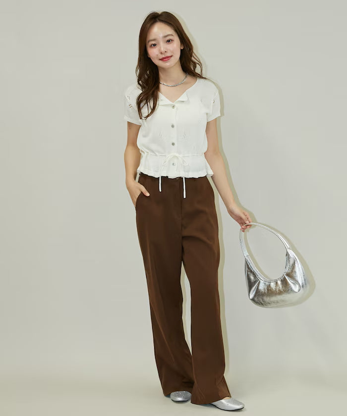 Linen Touch Eyelet Knit Cardigan Limited Edition