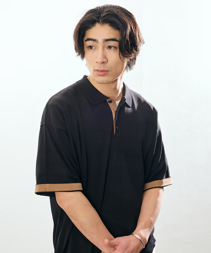 Relax Fit Relax Fit Cool Touch Color Block Knit Polo Shirt [Limited Edition]