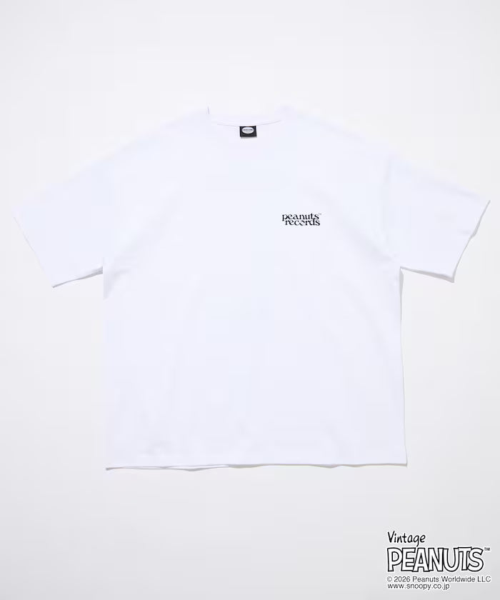 PEANUTS/Peanuts Exclusive Big Silhouette Back Print Crew Neck T-Shirt/Records [Limited Edition]