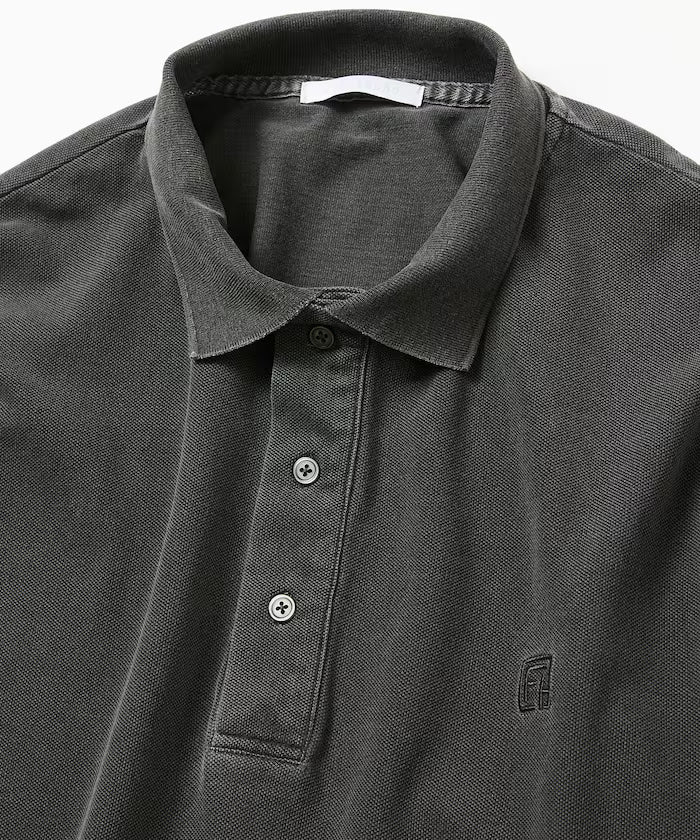 Big Silhouette Vintage Process One Point Embroidery Short Sleeve Polo Shirt