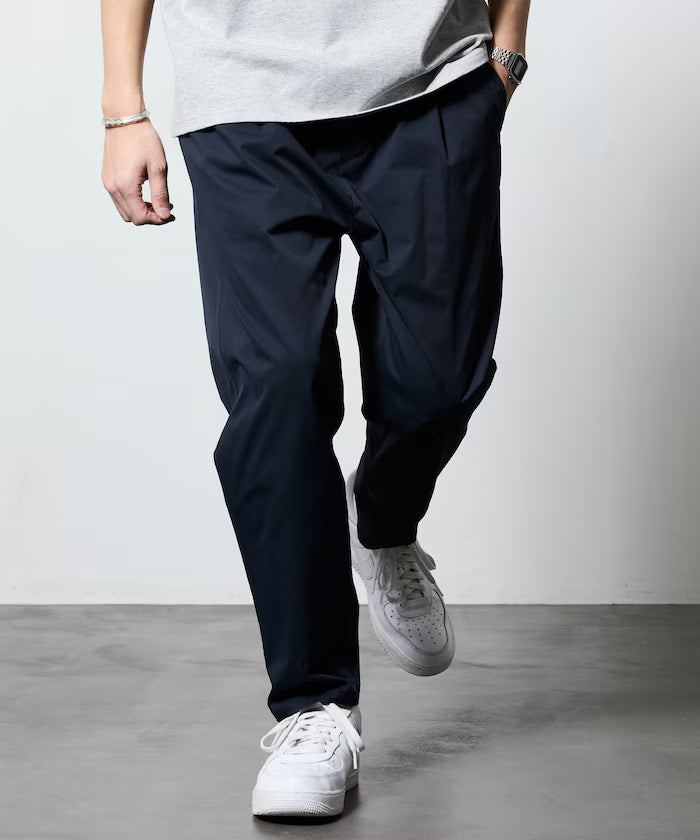 Slim Tapered Silhouette Poly Chino Easy Pants 【Limited Edition】 - Navy