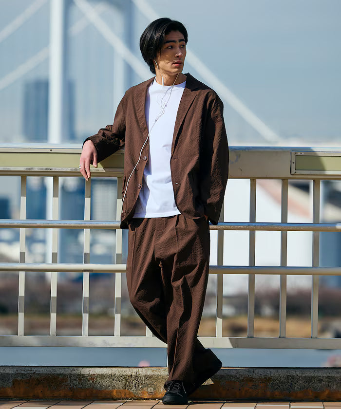 AiRide/AiRide Relax Fit Seersucker Setup/Tailored Jacket/Wide Slacks/Quick Dry/UV Cut 【Limited Release】