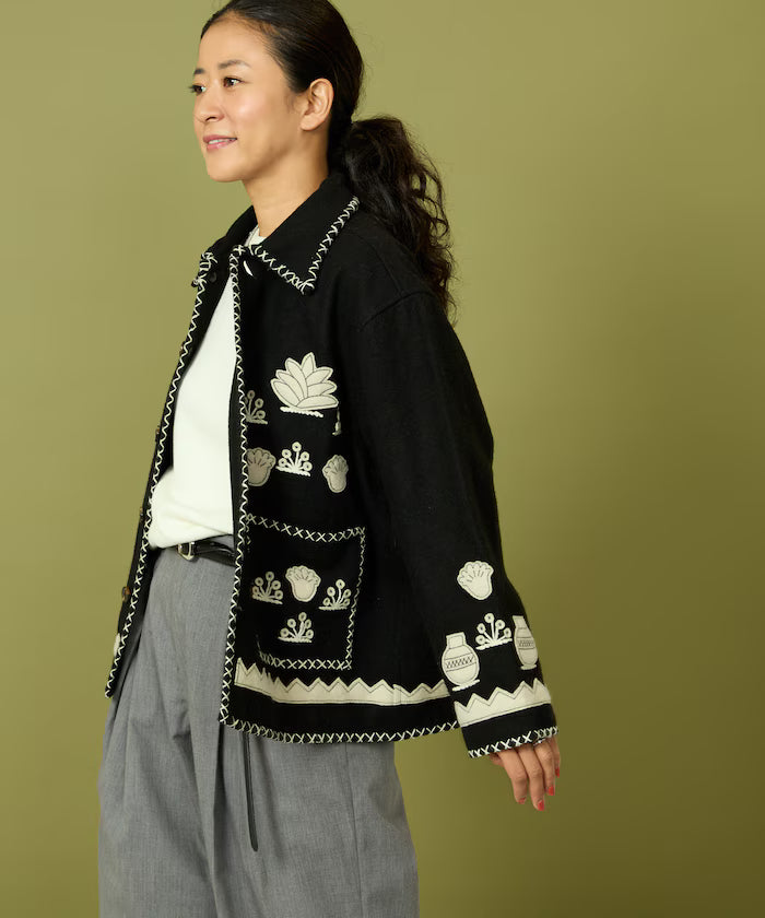 Indian Embroidery Wool Mexican Jacket