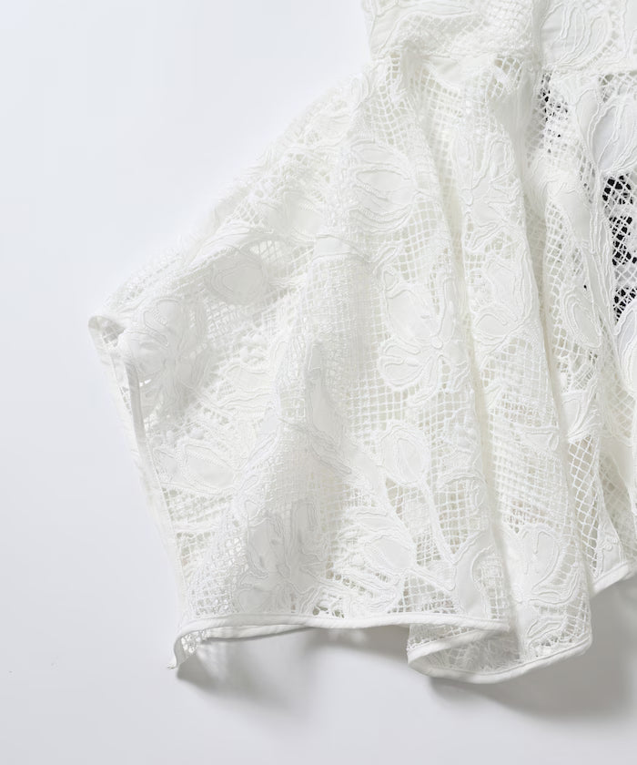 Flower Motif Batten Lace Iris Hem Camisole Top 【Limited Edition】