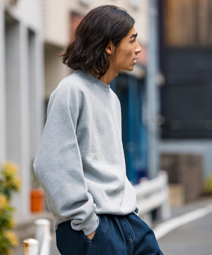 12oz Short Length Heavyweight Raglan Sleeve Sweat/Short Length 【Limited Release】 - Heather Gray