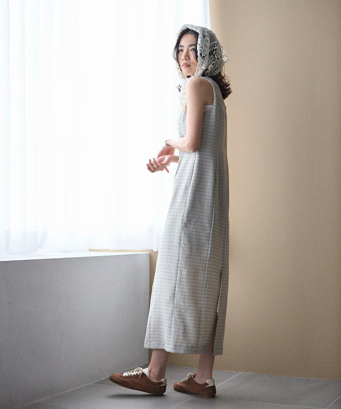 [March 11th 12:00 release] Camila Check I-Line Dress / Compatible with Setups