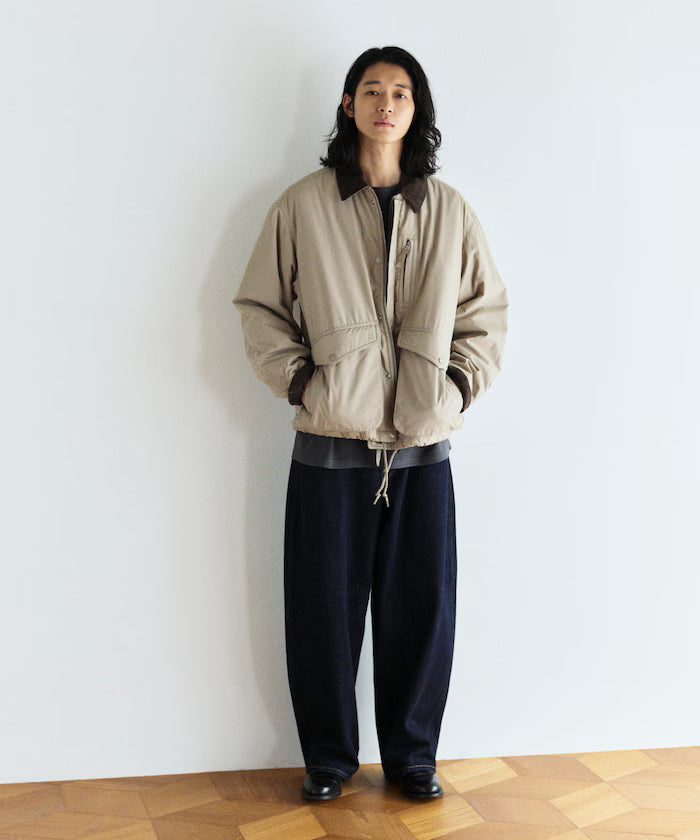Corduroy panel cotton nylon blouson