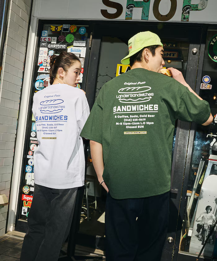 LANDER SANDWICHES×FREAK'S STORE/Lander Limited Edition Big Silhouette Back Print Crew Neck T-Shirt 【Limited Release】