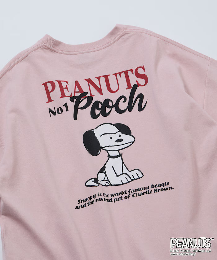 PEANUTS/Peanuts Exclusive Big Silhouette Back Print Crew Neck T-Shirt/POOCH [Limited Edition]