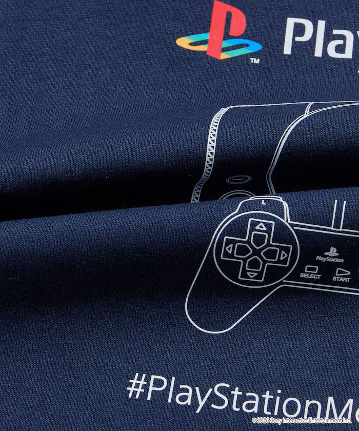 Big Silhouette Logo Back Print Crew Neck T-Shirt/PlayStation NEVER STOP 【Limited Edition】