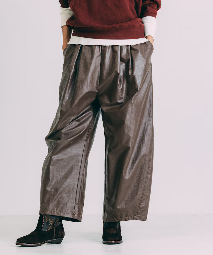Leatherette Easy Tuck Pants