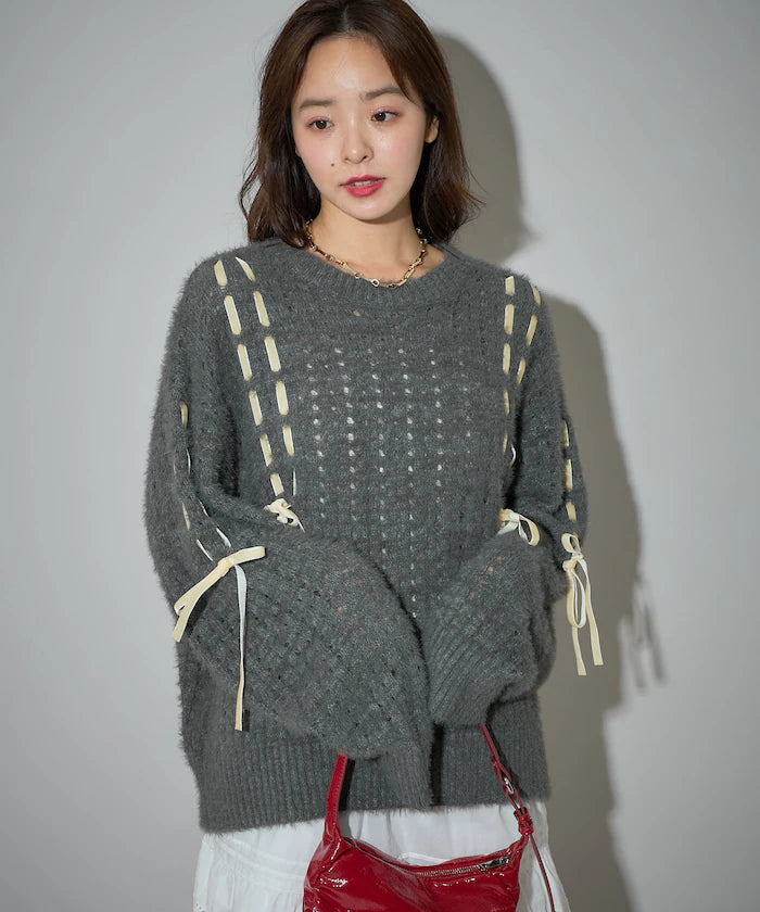 Velvet Ribbon Woven Feather Knit Limited Edition