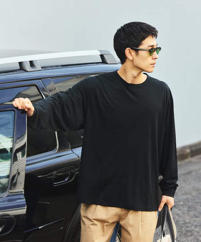 Washable Merino Wool Blend Long Sleeve T-Shirt