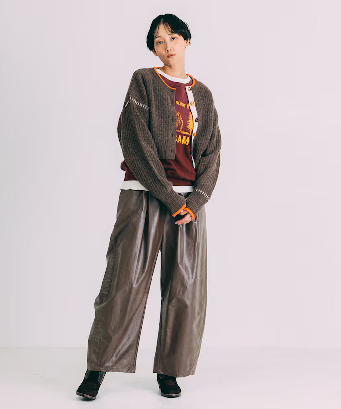 Leatherette Easy Tuck Pants