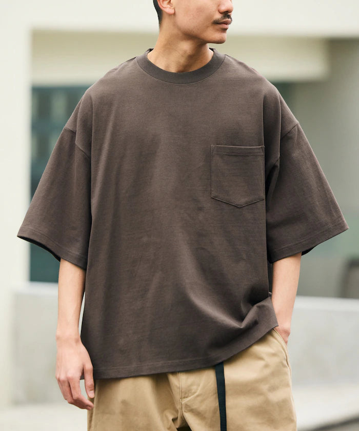 9 oz Heavyweight Big Silhouette Crew Neck Pocket T-Shirt / Heavyweight [Limited Edition] - Brown
