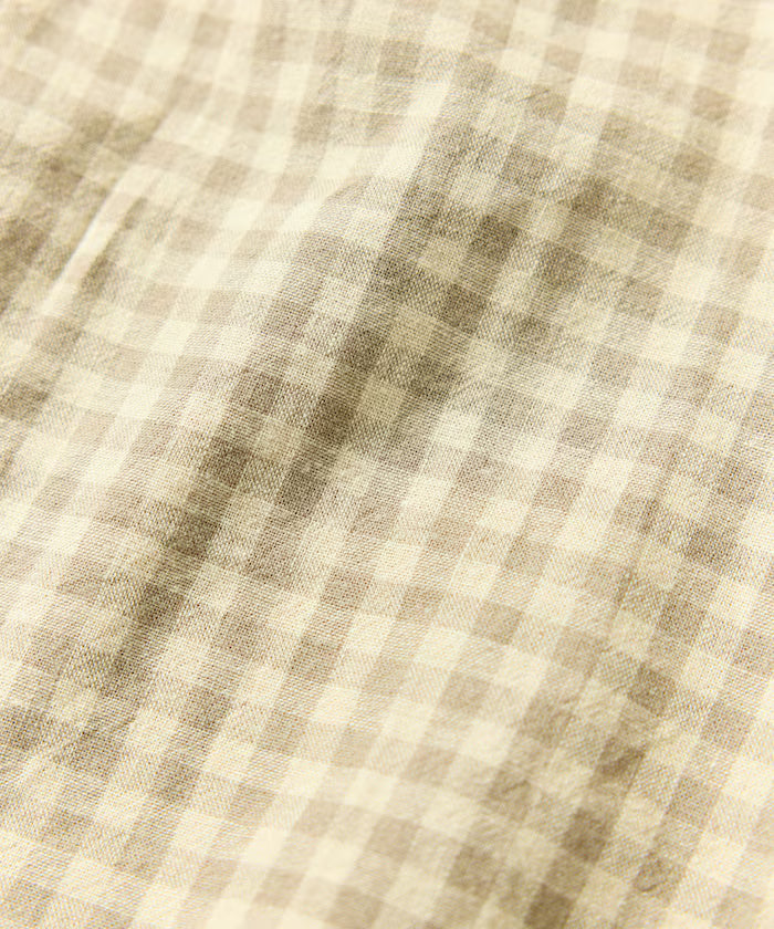 LINEN COTTON OPEN COLLAR SS SHIRT